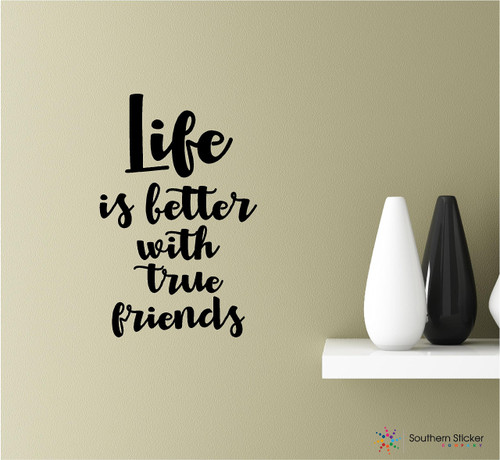 a4 life is better with 22x14.2 Decal Inspirational Quotes and Saying Vinyl Wall Art Home Decor Decal Sticker (black)