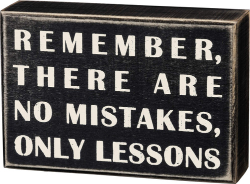 Primitives by Kathy 17399 Classic Box Sign, 6 x 4-Inches, No Mistakes