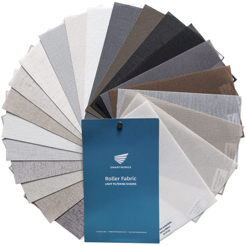 SmartWings Motorized Roller Shade Fabric Sample, Cordless Wireless Remote Control Roller Blinds for Smart Home and Office, Multi-Color