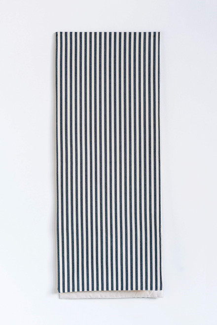 Creative Co-Op Black & White Striped Cotton Table Runner, Black