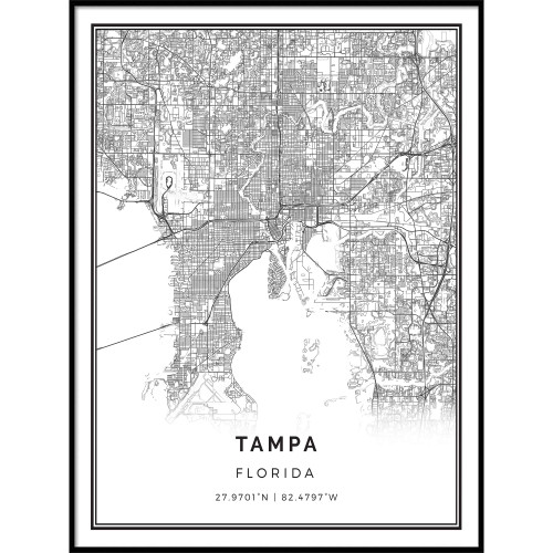 Squareious Tampa map Poster Print | Modern Black and White Wall Art | Scandinavian Home Decor | Florida City Prints Artwork | Fine Art Posters 11x14 Squareious Tampa map Poster Print | Modern Black and White Wall Art | Scandinavian Home Decor | Florida City Prints Artwork | Fine Art Posters 11x14