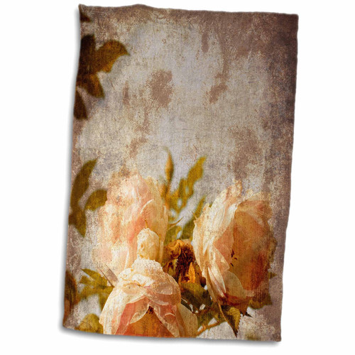 3dRose Lightest Pink Vintage Flowers On A Grunge Background - Towels (twl-222218-1) 3dRose Lightest Pink Vintage Flowers On A Grunge Background - Towels (twl-222218-1)