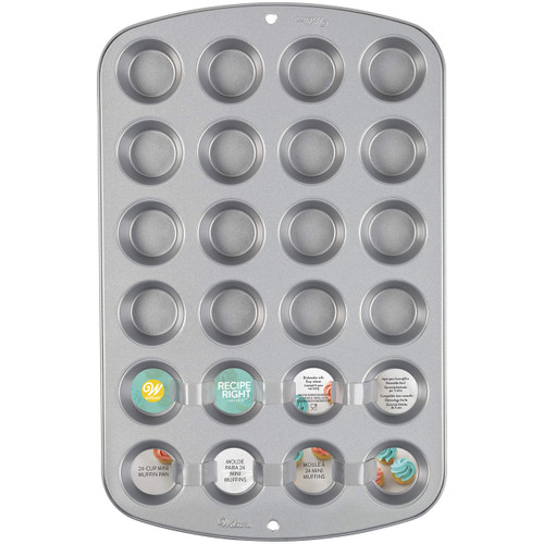 Wilton Recipe Right Mini Muffin Tin, 24 Cup, Non Stick, Steel Wilton Recipe Right Mini Muffin Tin, 24 Cup, Non Stick, Steel
