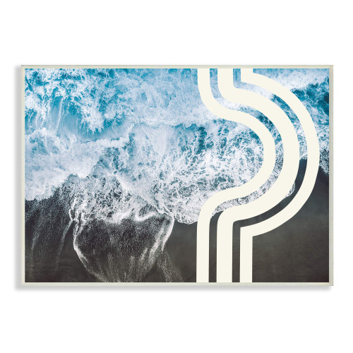 Stupell Industries Blue Beach Coast Abstract White Arch Lines, Design by Daphne Polselli Wall Plaque, 10 x 15