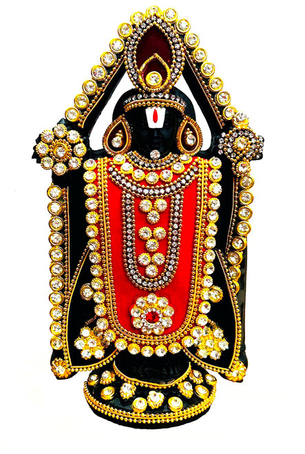 Tirupati Thirupathi Balaji Venkateshwara Multicolor Religious Statue Idol God Home Temple Room Decorative Pooja/Puja Spiritual Showpiece Gift 6 Inch Approx.