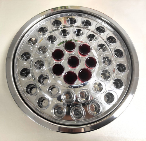 SruiSwei Premium Silver Polished Stainless Steel Communion Tray for Church Service,Stackable Communion serving tray for Communion cups,Church communion trays Serving Ware Sets,Communion trays for cups