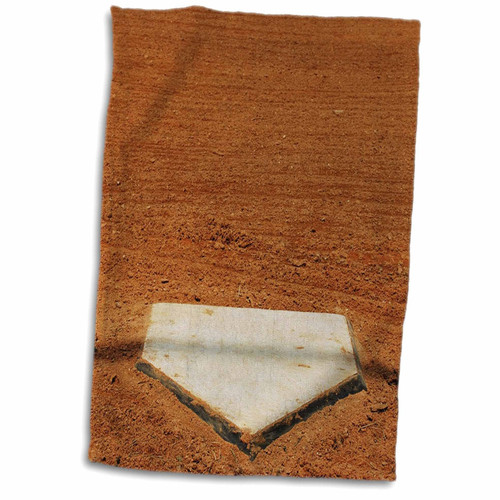 3D Rose Home Plate in Baseball TWL_50211_1 Towel, 15" x 22", White