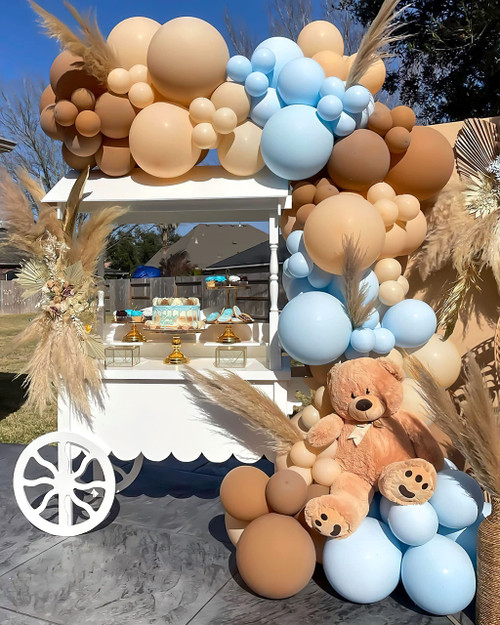 Teddy Bear Baby Shower Balloons Gender Reveal Decorations neutral Matte Blue Brown Nude Coffee Globos Cafes Tan Balloon Garland Arch Kit Diy For Boy Girl Safari Birthday Party Jungle Themes Supplies