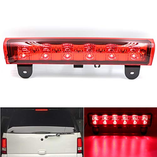 Center Hight Mount Stop Light Third 3rd Brake LED Lights Lamp Replacement for 2000-2006 Chevy Suburban Tahoe Cargo Lights Reverse Brake Light (Red)