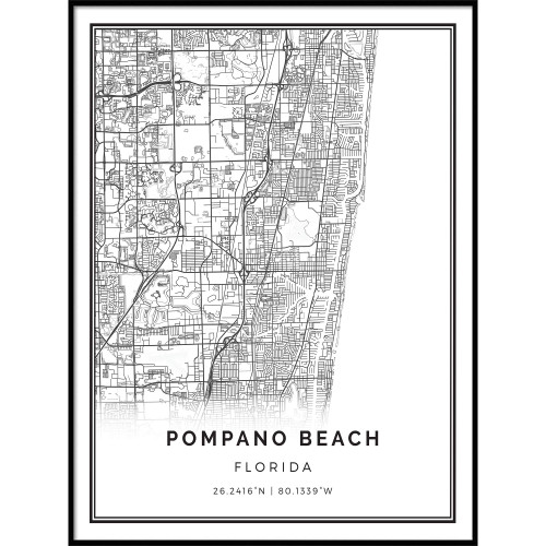 Squareious Pompano Beach map Poster Print | Modern Black and White Wall Art | Scandinavian Home Decor | Florida City Prints Artwork | Fine Art Posters 11x14 Squareious Pompano Beach map Poster Print | Modern Black and White Wall Art | Scandinavian Home Decor | Florida City Prints Artwork | Fine Art Posters 11x14