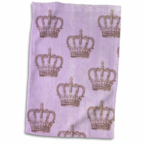 3D Rose Pink and Bronze Vintage Crowns Hand/Sports Towel, 15 x 22