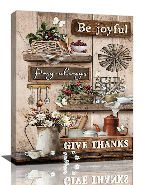 Kitchen Wall Art Flower Pictures Wall Decor Be Joyful Canvas Painting Print Artwork Modern Home Decor Framed for Living room Bedroom Kitchen Dining room 12"X16" Kitchen Wall Art Flower Pictures Wall Decor Be Joyful Canvas Painting Print Artwork Modern Home Decor Framed for Living room Bedroom Kitchen Dining room 12"X16"