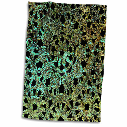 3dRose Susans Zoo Crew Abstract - Bronze lace Image - Towels (twl-212410-1)