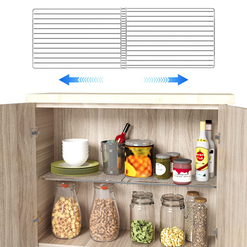 Adjustable Closet Shelves, Expandable Metal Closet Storage Shelf, Closet Organizers and Storage DIY Shelves for Closet Cabinet Wardrobe Cupboard Kitchen (Large, 1pack)
