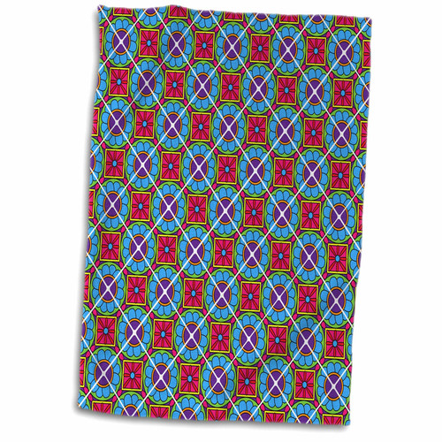 3dRose Cute Light Blue, Purple, and Pink Flowers and Squares Pattern - Towels (twl-222318-1) 3dRose Cute Light Blue, Purple, and Pink Flowers and Squares Pattern - Towels (twl-222318-1)