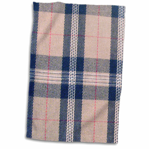 3dRose Blue Tartan Pattern-Preppy Plaid Black Flannel Checkered Fashionable Trendy Checked Towel, 15 x 22