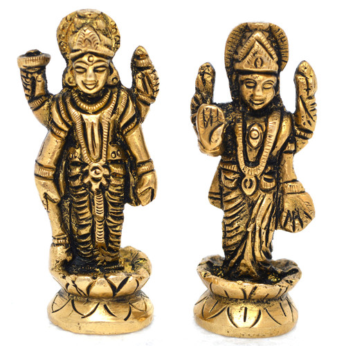 Aakrati Vishnu Laxmi Brass Idol Statue for Home Decoration Showpiece and Temple Worship Aakrati Vishnu Laxmi Brass Idol Statue for Home Decoration Showpiece and Temple Worship