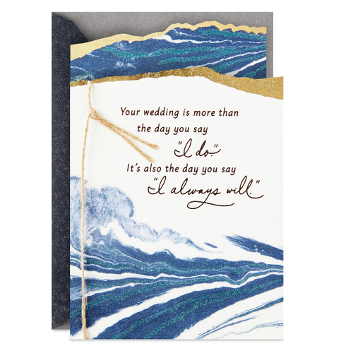 Hallmark Wedding Card (Gold Foil Blue Agate)