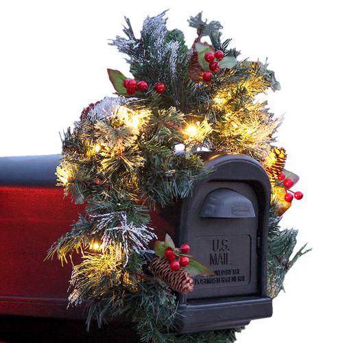 Trenton Gifts Lighted Mailbox Swag