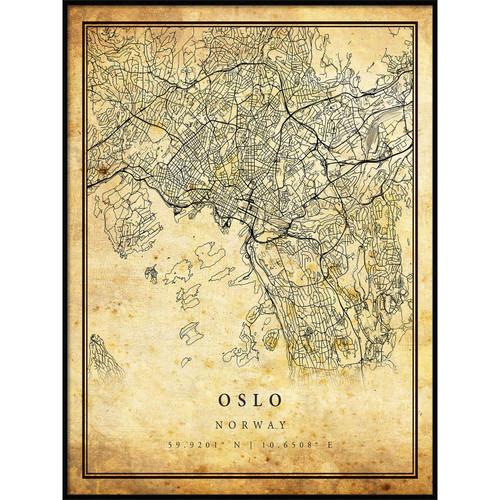 Oslo map Vintage Style Poster Print | Old City Artwork Prints | Antique Style Home Decor | Norway Wall Art Gift | Old map Art 11x14 Oslo map Vintage Style Poster Print | Old City Artwork Prints | Antique Style Home Decor | Norway Wall Art Gift | Old map Art 11x14