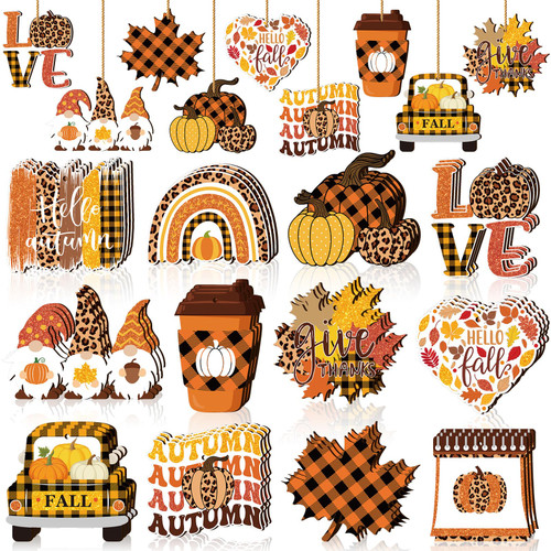 Karenhi 36 Pcs Fall Wood Ornaments Thanksgiving Tree Decorations Pumpkin Gnome Maple Leaf Truck Fall Wood Cutouts Hello Autumn Hanging Ornaments Fall Harvest Decor Home Christmas Tree Party 12 Styles Karenhi 36 Pcs Fall Wood Ornaments Thanksgiving Tree Decorations Pumpkin Gnome Maple Leaf Truck Fall Wood Cutouts Hello Autumn Hanging Ornaments Fall Harvest Decor Home Christmas Tree Party 12 Styles