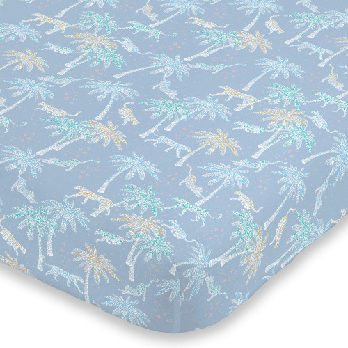 NoJo Watercolor Tropical Cheetah, Elephant, Lion, Blue, White & Green Fitted Super Soft Crib Sheet, Blue, White, Green NoJo Watercolor Tropical Cheetah, Elephant, Lion, Blue, White & Green Fitted Super Soft Crib Sheet, Blue, White, Green