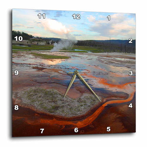 3dRose DPP_17293_1 Biscuit Basin Yellowstone National Park-Wall Clock, 10 by 10-Inch