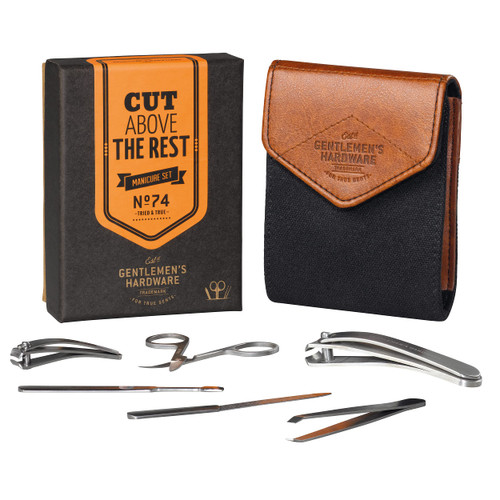 Gentlemen's Hardware A Cut Above the Rest Complete Manicure Set, 6-Pieces, Charcoal