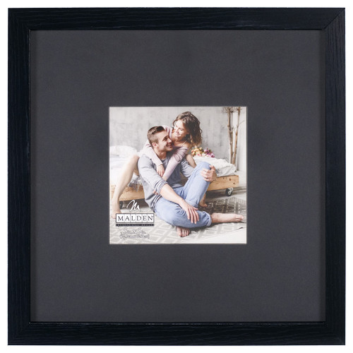 Malden International Designs 10x10 Matted To 5x5 Black Wall Picture Frame