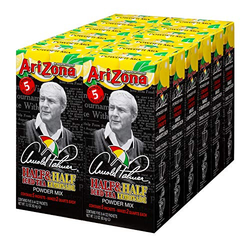 AriZona Arnold Palmer Half Lemonade Half Iced Tea Mix, 2 QT Packets (Pack of 12), Low Calorie Single Serving Drink Powder Packets, Just Add Water for Deliciously Refreshing Iced Tea Beverage
