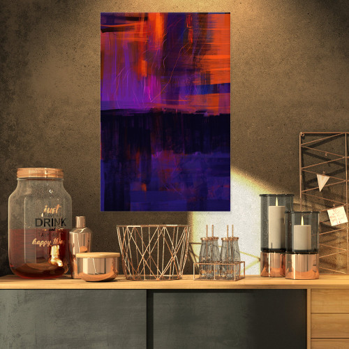 Designart Blue Vs Red Textures-Canvas Art Print-16x32, 16x32