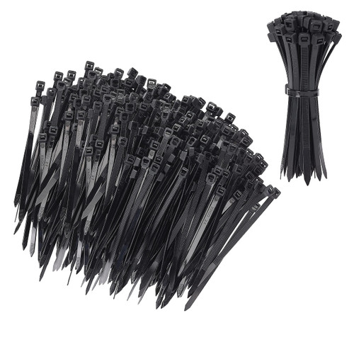 Bates- Cable Zip Ties, 200 Pack, 4 Inch, Zip Ties, Zipties, Cable Tie, Plastic Ties, Tie Wraps, Electrical Cable Ties, Plastic Zip Ties, Black Zip Tie, Plastic Straps, Wire Ties, Cord Ties