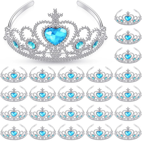 Zhanmai 24 Pcs Tiara Crown Set Princess Crown for Girls Plastic Tiaras Dress up Costume Party Favor Accessories Kid Birthday (Blue) Zhanmai 24 Pcs Tiara Crown Set Princess Crown for Girls Plastic Tiaras Dress up Costume Party Favor Accessories Kid Birthday (Blue)