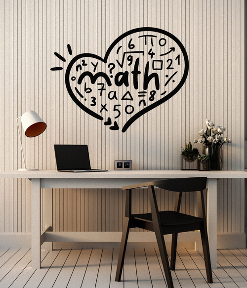 Vinyl Wall Decal Drawing Heart Shape Math Symbols School Stickers Mural Large Decor (g6504) Black Vinyl Wall Decal Drawing Heart Shape Math Symbols School Stickers Mural Large Decor (g6504) Black
