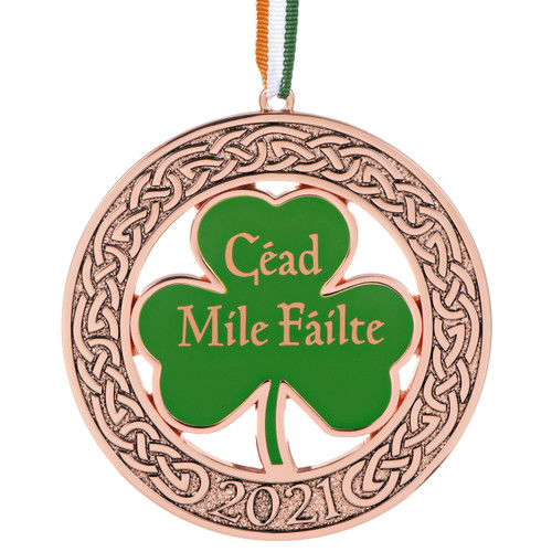Hallmark Keepsake Christmas Ornament, Year Dated 2021, Irish Welcome, Metal
