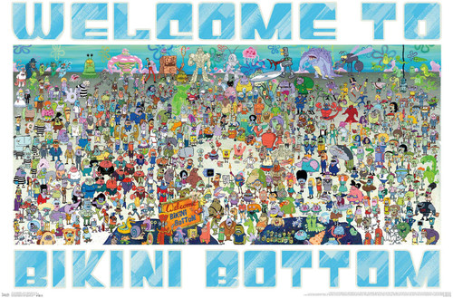 Trends International Nickelodeon Spongebob - Every Character Ever 19 Wall Poster, 22.375" x 34", Unframed Version