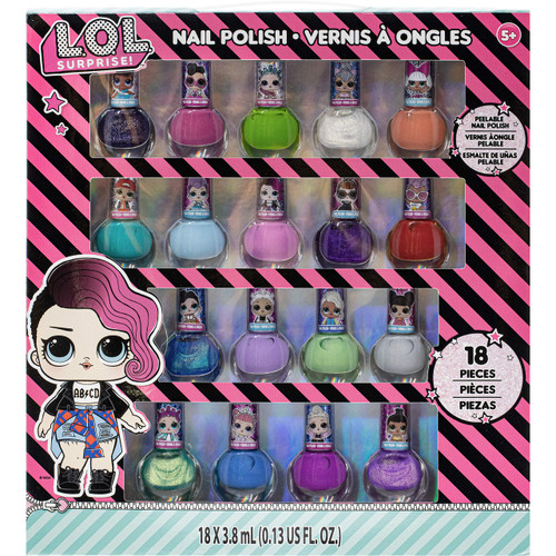 Townley Girl L.O.L. Surprise Non-Toxic Peel-Off Nail Polish Set - 18 Pcs Glittery & Opaque Colors for Girls, Ages 5+ - Perfect for Parties, Sleepovers, and Makeovers Townley Girl L.O.L. Surprise Non-Toxic Peel-Off Nail Polish Set - 18 Pcs Glittery & Opaque Colors for Girls, Ages 5+ - Perfect for Parties, Sleepovers, and Makeovers