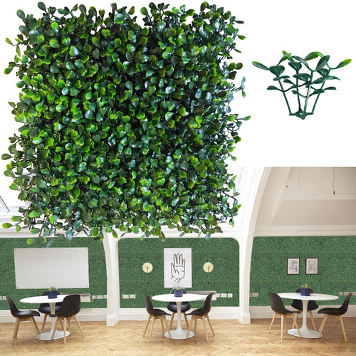 ODTORY Artificial Grass Wall Panel Backdrop,10 X 10 in 12P(8.4 sqft) UV-Anti Greenery Boxwood Panels for Indoor Outdoor Green Wall Decor & Ivy Fence Covering Privacy