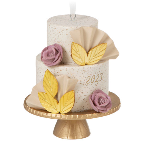 Hallmark Keepsake Christmas Ornament 2023, A Sweet Beginning, Wedding Cake Ornament, Gift for Couple