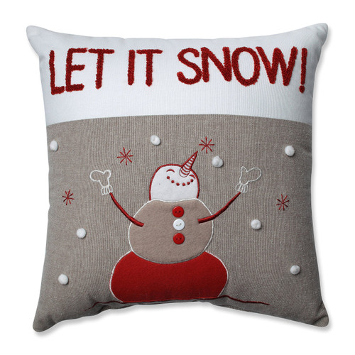 Pillow Perfect Country Home Snowman Throw Pillow, 15.5" x 15.5", Red