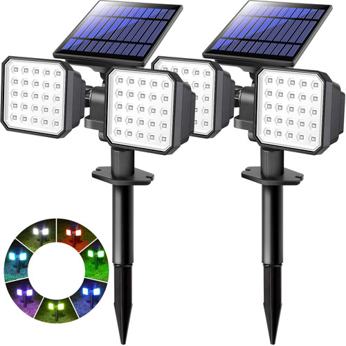 Kasonic Solar Spot Lights Outdoor, Waterproof Dusk-to-Dawn Solar Landscape Spotlights for Garden Yard Driveway Walkway, Color Changing, 2 Pack Kasonic Solar Spot Lights Outdoor, Waterproof Dusk-to-Dawn Solar Landscape Spotlights for Garden Yard Driveway Walkway, Color Changing, 2 Pack
