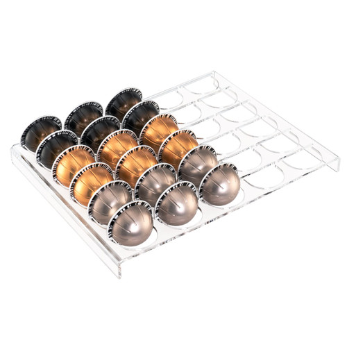 SUMERFLOS Coffee Capsule Storage Tray, Drawer Insert Organizer Holds 30 Pods Compatible with Nespresso Vertuo Vertuoline Capsules Drawer of Kitchen, Home