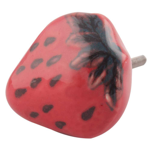 Indian Shelf 4 Pack Knobs and Pulls | Red Drawer Knobs | Strawberry Cabinet Pulls | Ceramic Antique Drawer knobs | Knobs for Cabinet | Kids Drawer Knobs | Kids Knobs