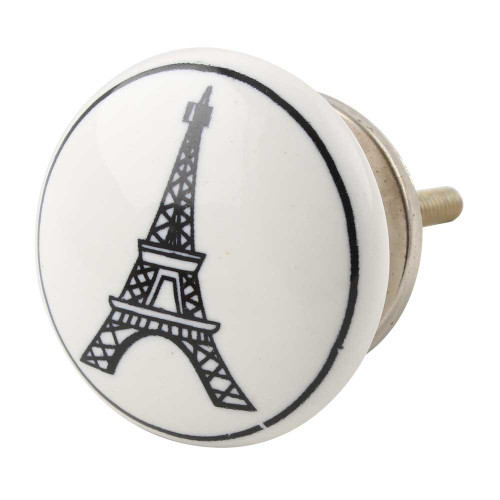 Indian Shelf 2 Pack Kids Knobs | White Knobs and Pulls | Eiffel Tower Flat Drawer Knobs | Ceramic Dresser Pulls | Antique knobs | Knobs for cabinet | Kids Drawer Knobs