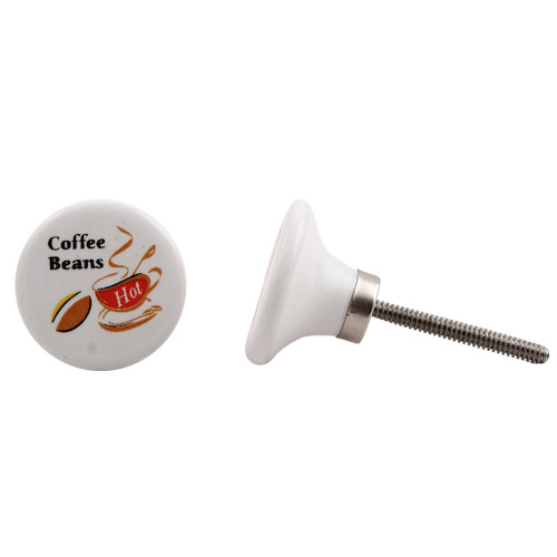 Indian Shelf 2 Pack Kids Knobs | Multicolor Knobs and Pulls | Coffee Cup Flat Dresser Knobs | Ceramic Dresser Pulls | Decorative Knobs | Knobs for Drawer | Kids Cabinet Knobs