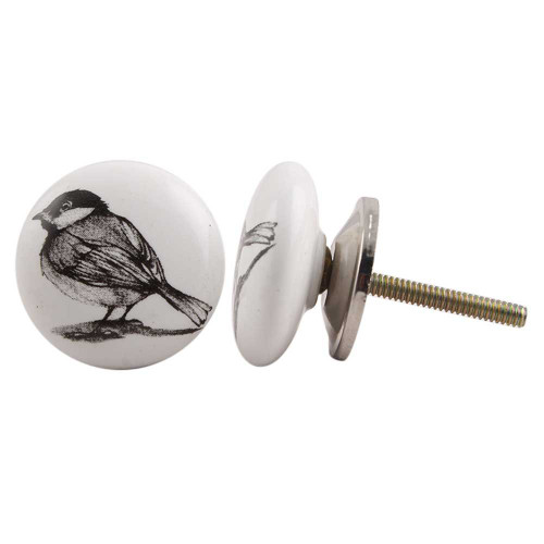 Indian Shelf 4 Pack Handle Pulls | Black Decorative Cabinet Knobs | Sparrow Bird Flat Knobs for Drawer | Ceramic Kids Cabinet Knobs | Kids Knobs | Knobs and Pulls | Dresser Knobs