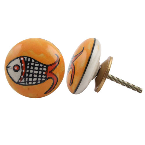Indian Shelf 2 Pack Kids Drawer Knobs | Mustard Kids Knobs | Star Knobs and Pulls | Ceramic Drawer Knobs | Drawer Pulls | Unique Dresser Knobs | Knobs for Cabinet