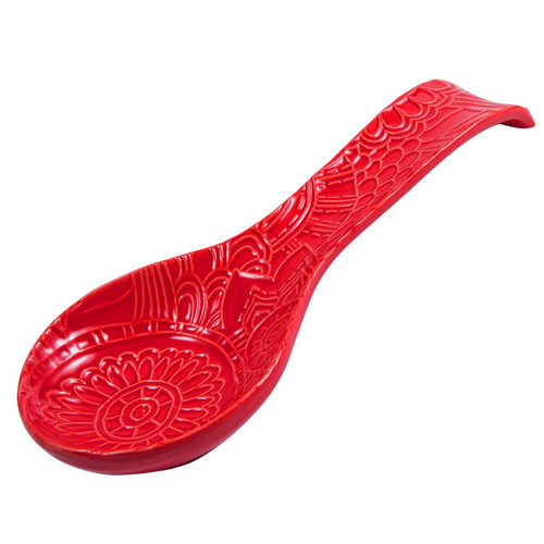 Ceramic Spoon Rests for Kitchen, Spoon Rest for Stove Top Countertop Utensil Rest Ladle Spoon Holder, Red Ceramic Spoon Rests for Kitchen, Spoon Rest for Stove Top Countertop Utensil Rest Ladle Spoon Holder, Red
