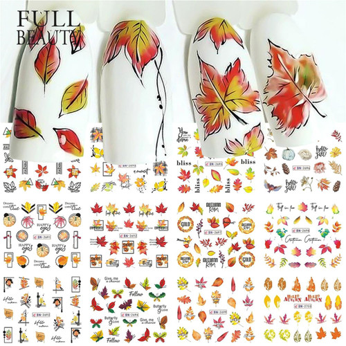 12 Sheets Fall Nail Stickers, Autumn Leaves Nail Decals Water Transfer Thanksgiving Nail Art Stickers Maple Leaf Pumpkin Turkey Yellow Nail Stickers for Women Girls 12 Sheets Fall Nail Stickers, Autumn Leaves Nail Decals Water Transfer Thanksgiving Nail Art Stickers Maple Leaf Pumpkin Turkey Yellow Nail Stickers for Women Girls
