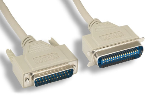 KENTEK 50 Feet FT IEEE-1284 DB25 to CN36 Parallel Serial Printer Data Cable Cord 28 AWG Bi-Directional 25 to 36 Pin Molded Male to Male M/M Centronics 18PR Port for LPT Legacy PC Mac Linux